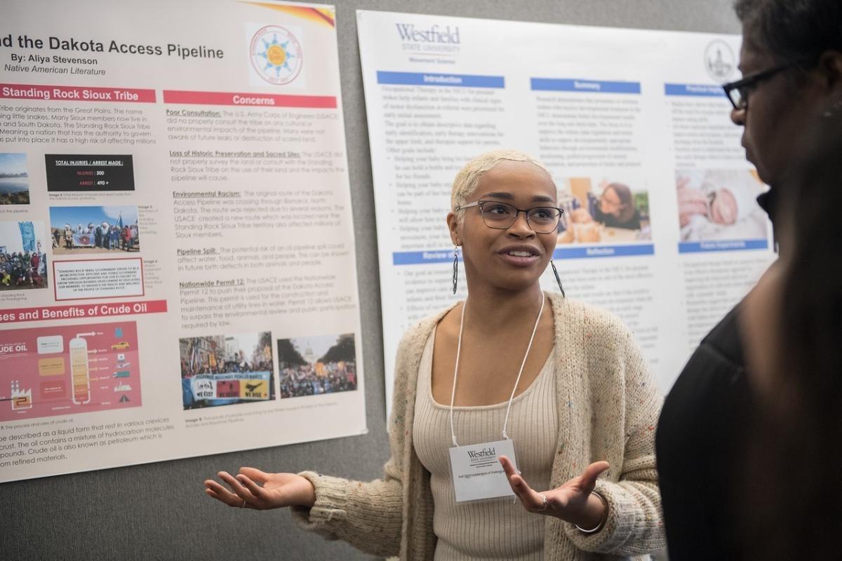 Urban and Regional Planning student giving a research presentation.