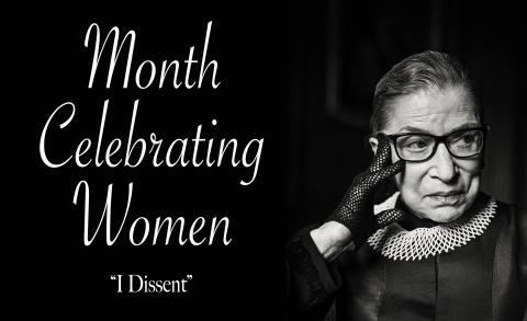 Photo of Ruth Bader Ginsberg for the Month Celebrating Women