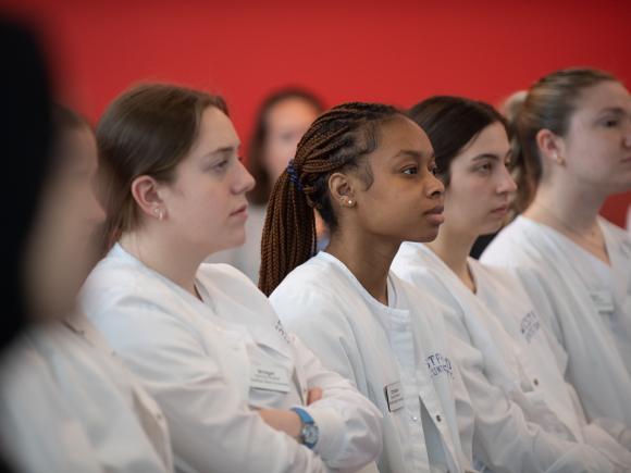 Nursing students attending seminar visit