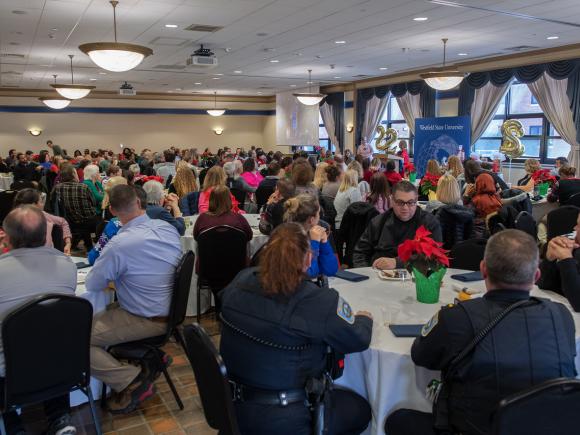 WSU Holiday Party lunch in Scanlon Hall.