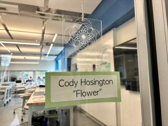 Geometrical flower pattern created in a math explorations class.